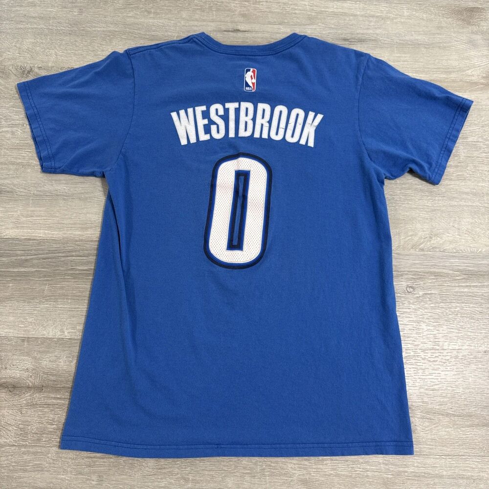Russell Westbrook Shirt Oklahoma City Thunder Men’s Medium Adidas Blue NBA